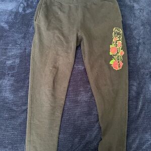 Champion Black Joggers with Floral Design